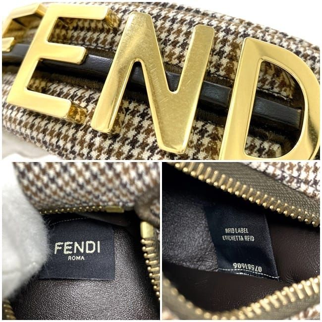 Fendi Handbag Nano Graffi Brown Staggered Pattern — view 9