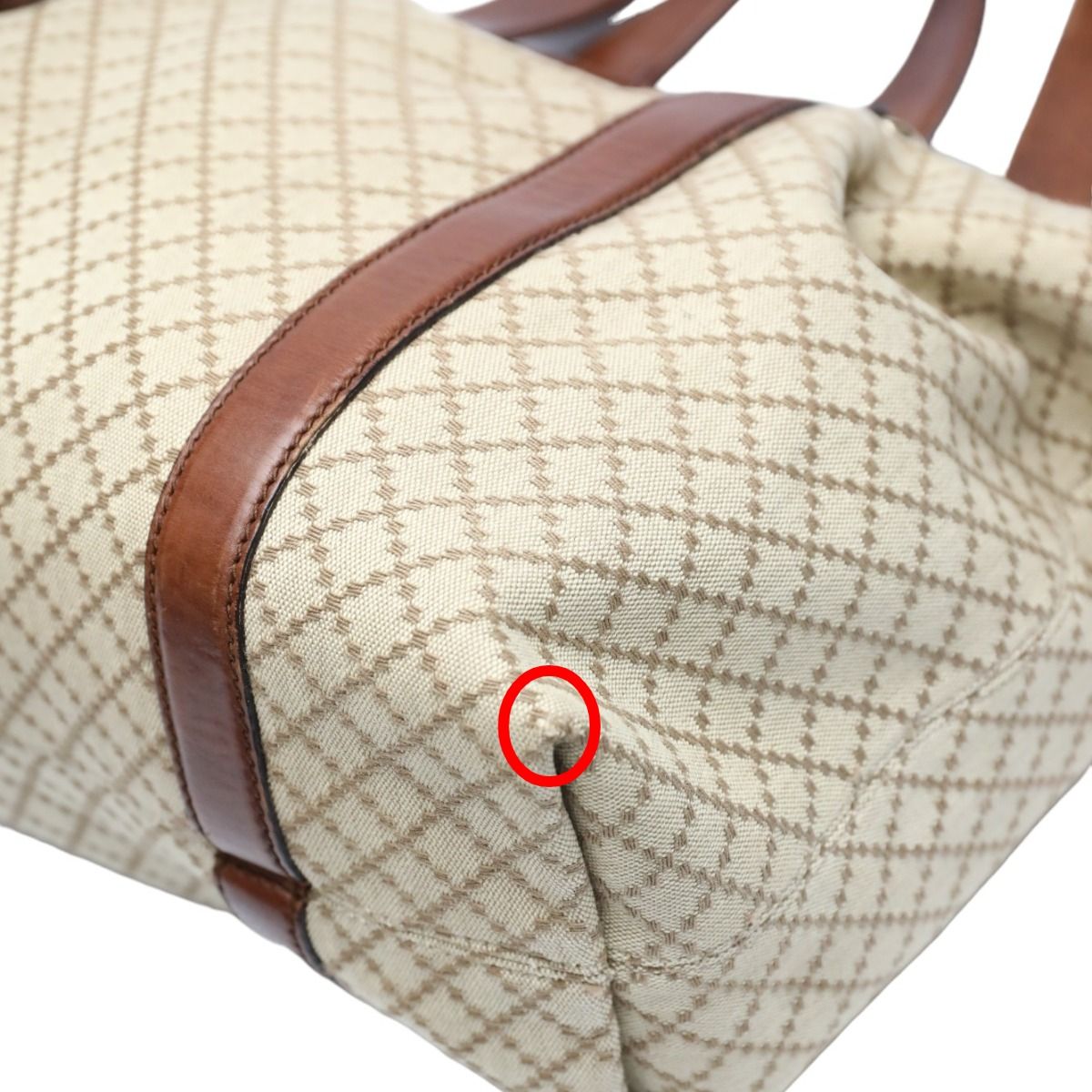 Gucci 2-Way Shoulder Bag Diamante Tote Antique Brown — view 7