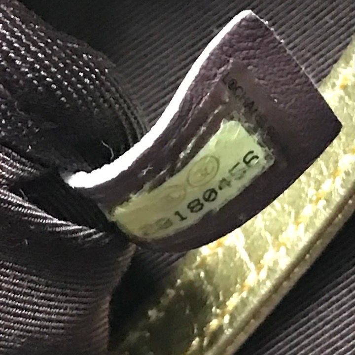Chanel CC Logo Graffiti Paint Backpack Gold — view 9