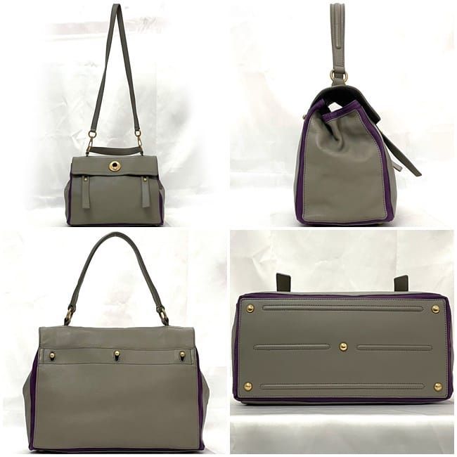 Saint Laurent 2-Way Bag Gray Purple Muse — view 2