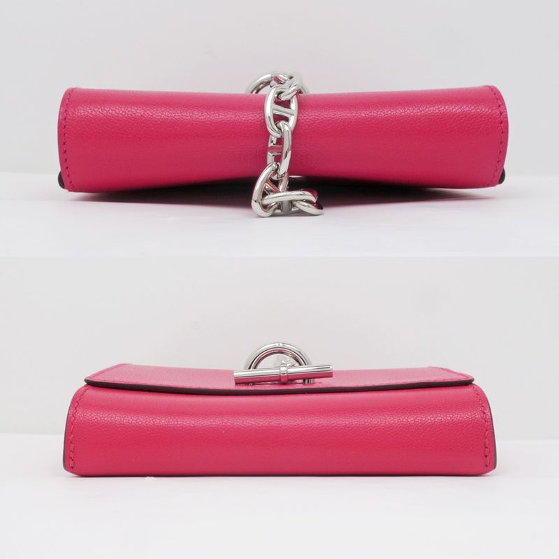 Hermes Chaine D'ancre Compact Wallet Chevre Pink — view 4