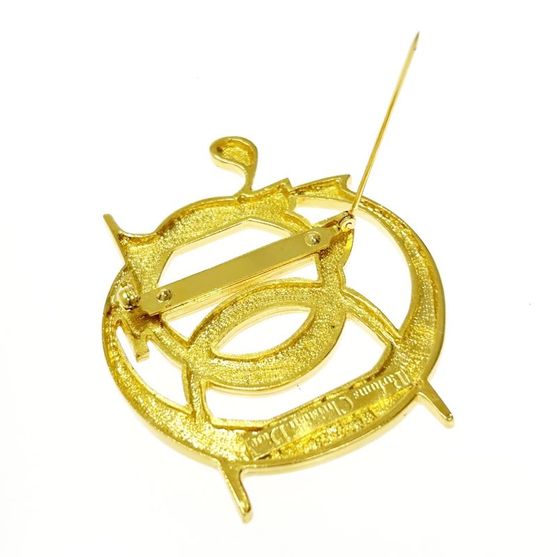 Christian Dior GP Logo Brooch Gold — view 9