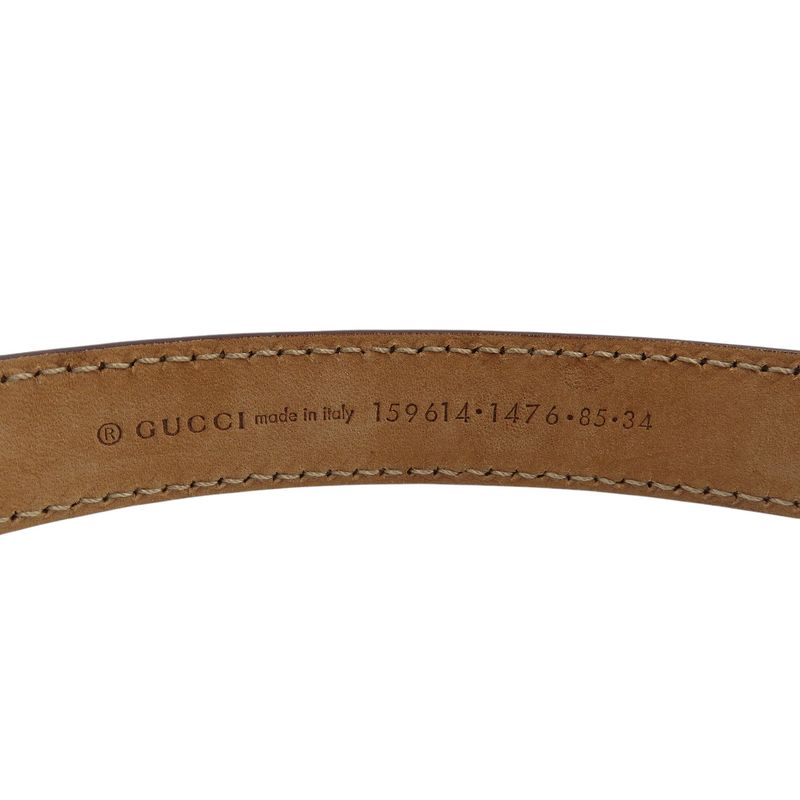 Gucci GG Logo Leather Gold Hardware 85-34 Belt 0976 — view 6
