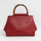 Gucci Bamboo Nimfair Small 2-Way Handbag Red Leather — view 3