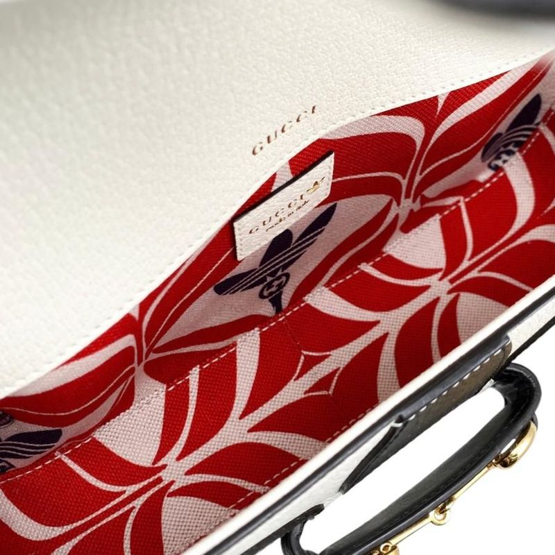Gucci Adidas Collaboration Shoulder Bag Horsebit Logo Chain White — view 8