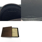 Loewe Coin Case Leather Brown Silver Hardware Anagram Small Round — view 9