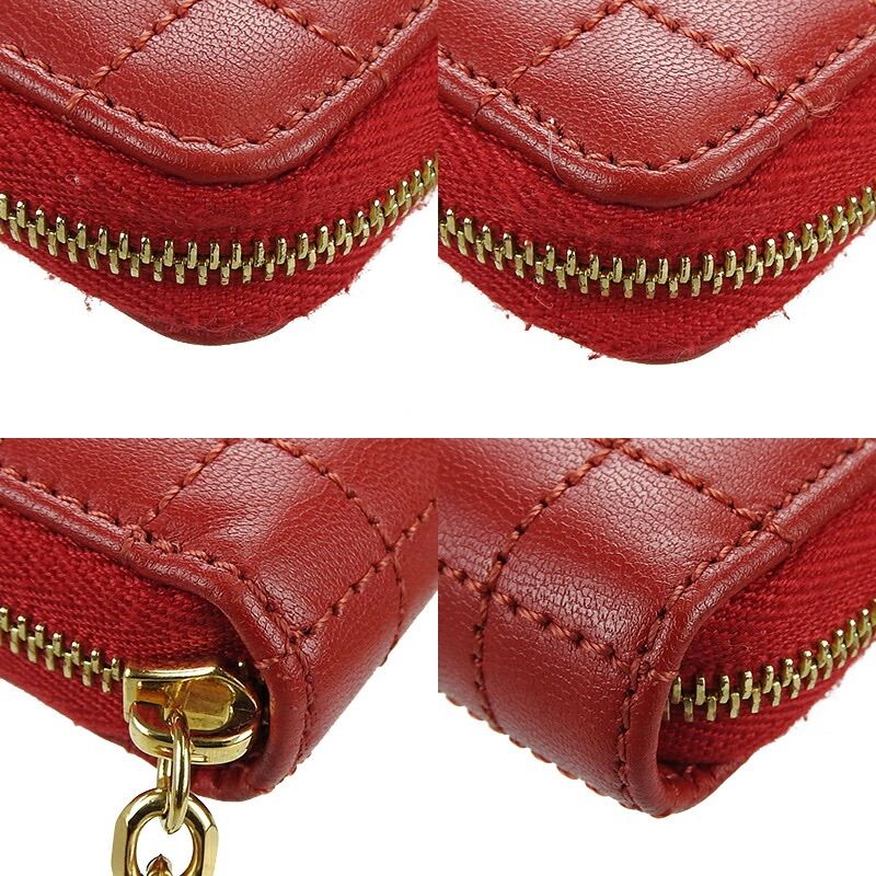 Celine Compact Zipped Wallet 10 B663 bfl.27 ed CC Charm Calfskin Red — view 3