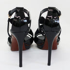 Louis Vuitton Sandals Pin Heel Black Gold Hardware Enamel — view 4