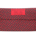 Hermes 5261 100% Silk Anthracite Rouge Cravat Chaine D'ancre Patterned Tie — view 7