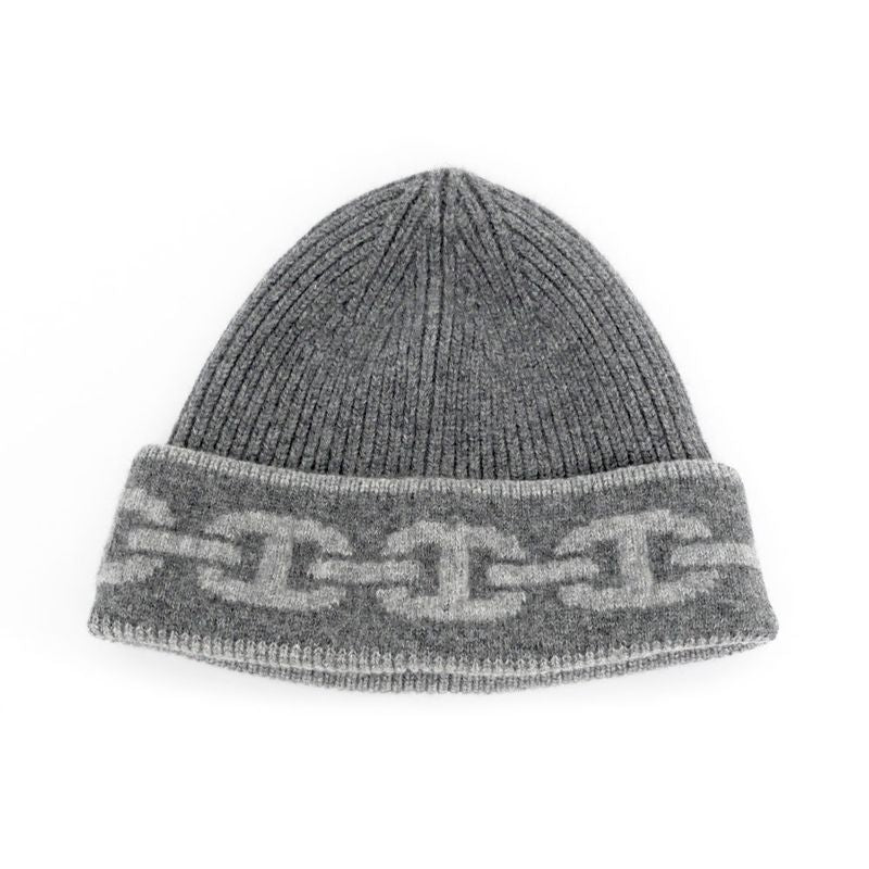 Hermes Knit Cap Heaven Charbon Flannel Gray L Size Cashmere Hat — view 4