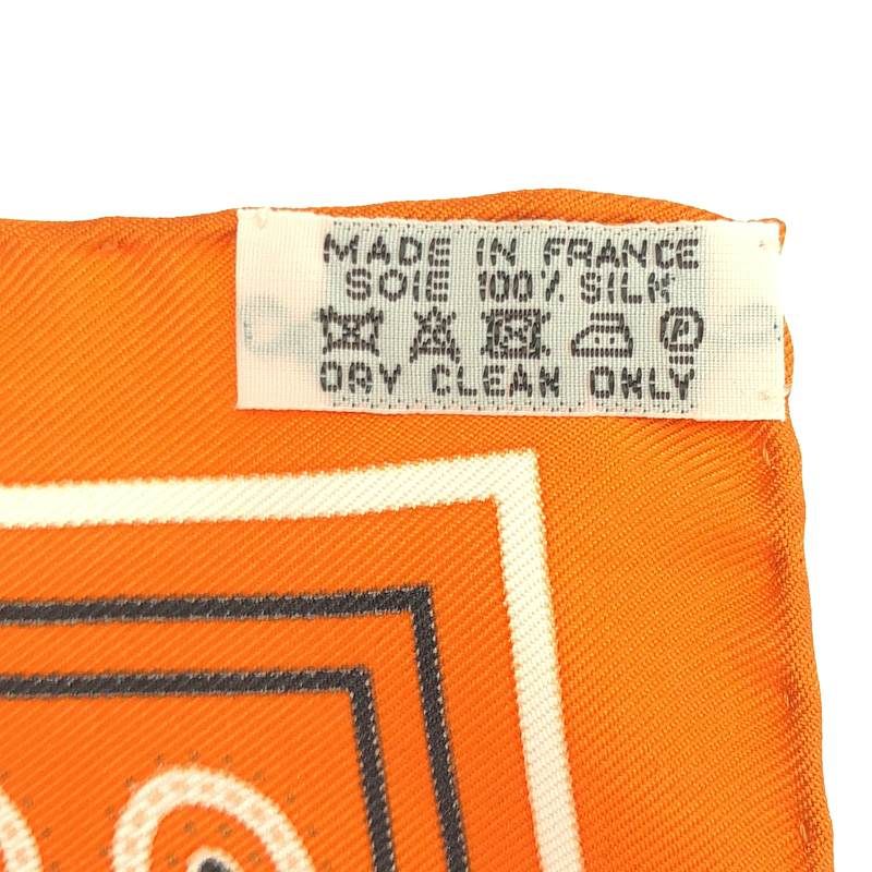 Hermes Carre 55 Apron D'or Golden Spur Silk Scarf Orange — view 5