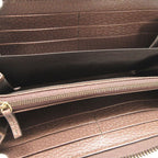 Gucci Diana Bamboo GG Supreme Leather Beige Brown Round Zipper Long — view 4