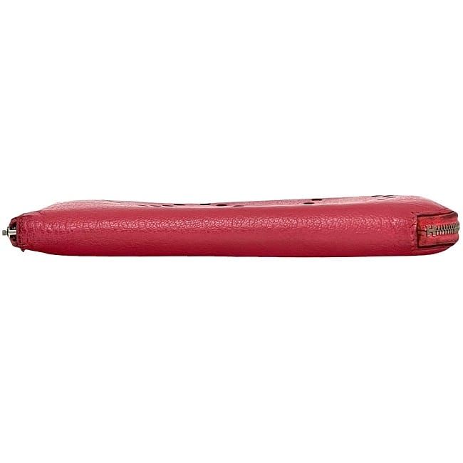 Hermes Round Zipper Long Wallet Azap Pink Rose Lipstick — view 9