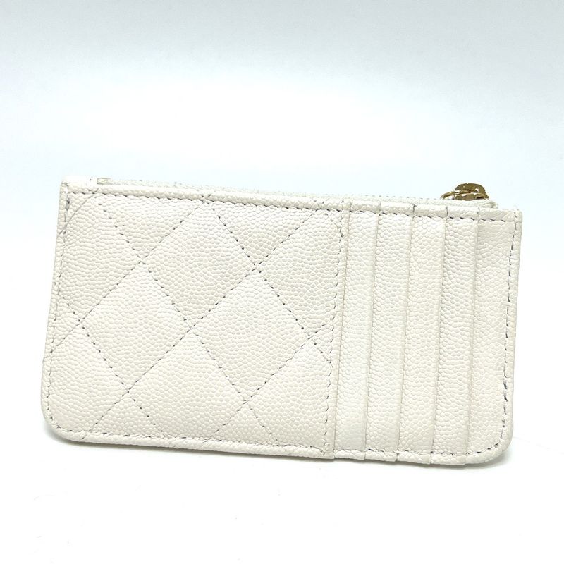 Chanel Long Wallet Coco Mark Caviar Leather White — view 2