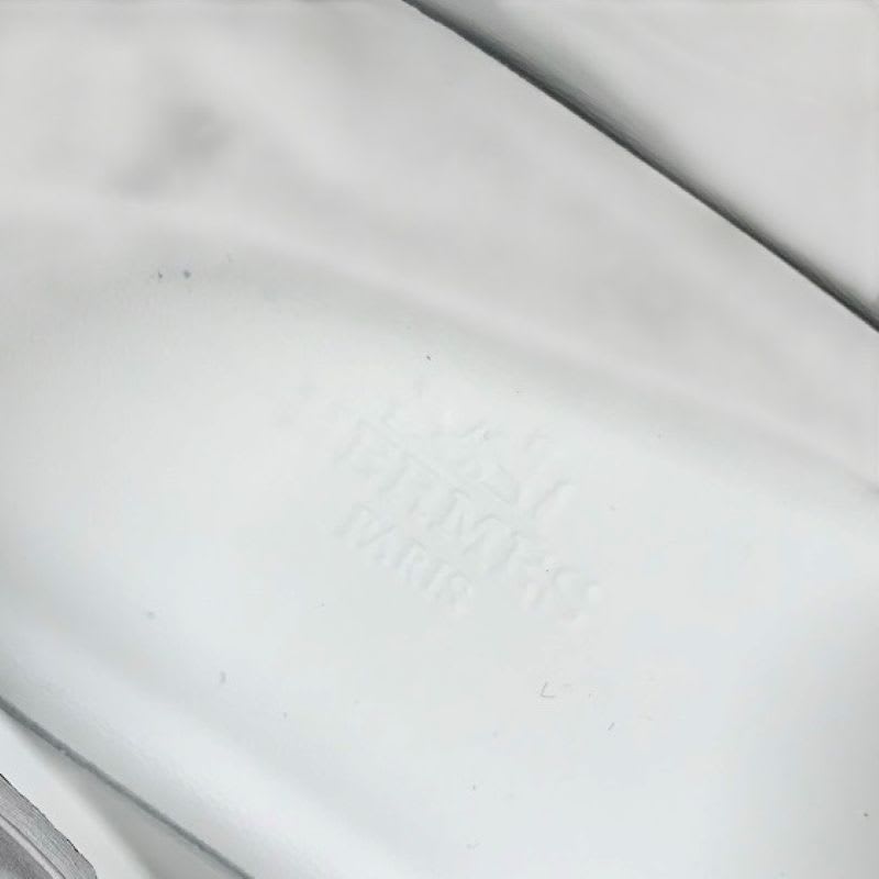 Hermes H Sneakers Shoes Suede Fabric White Velcro — view 7