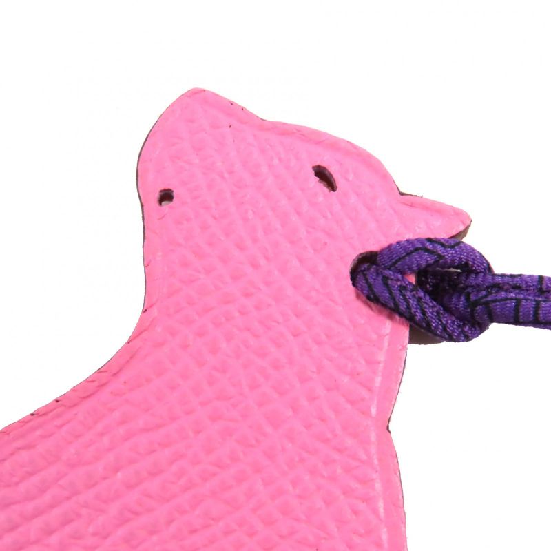 Hermes Petite Ash Beaver Epson Togo Bag Charm Pink Orange With Box Large — view 4
