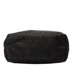 Prada Triangle Logo Plate Tote Handbag Black Nylon — view 3