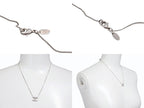Chanel CC Logo Double Sided Rhinestone Necklace 10 44 Silver Metal — view 5