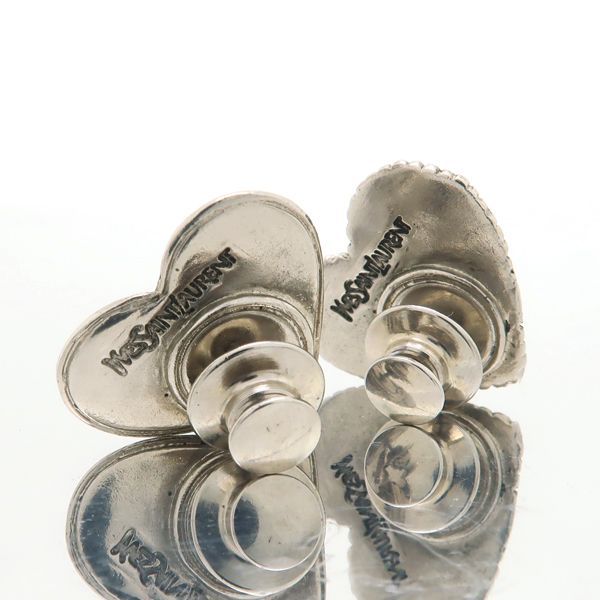 Yves Saint Laurent Pin Brooch 2 Pieces Tuck Steampunk Heart Face Silver — view 5