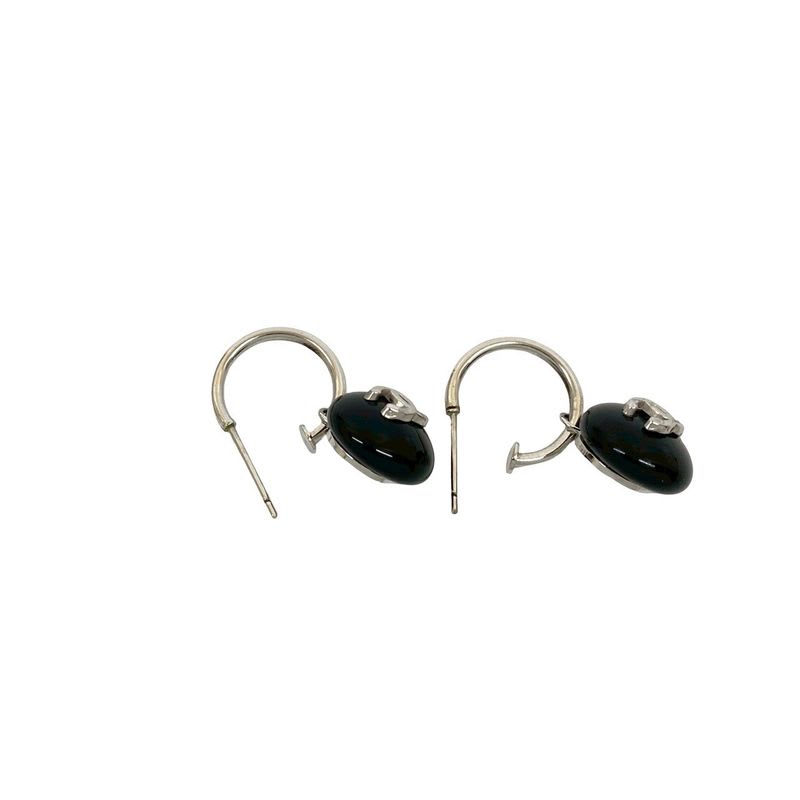Chanel Coco Mark Motif Plastic Plated Earrings Accessories Small 99P — view 4