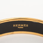 Hermes Emile GM Bangle Logo Horse Cart GP Enamel Gold Cream Austria — view 5
