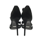 Gucci Rhinestone Ankle Strap Heeled Sandals with Ribbon — view 3