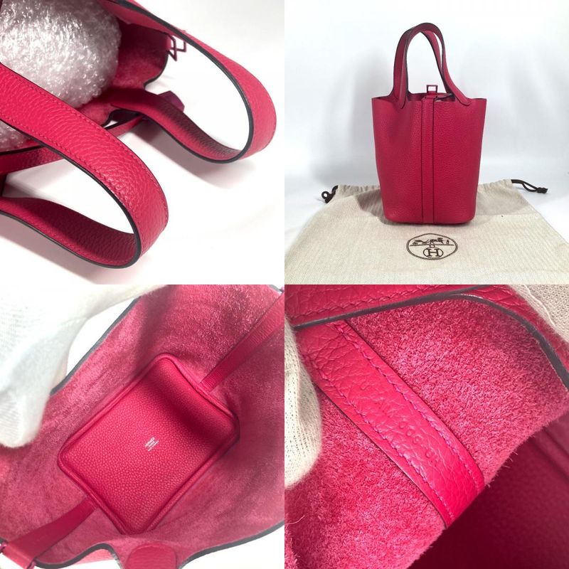 Hermes Handbag Picotin Lock PM 18 Taurillon Clemence Rose — view 9