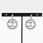 Chanel Earrings Silver Coco Mark Circle — view 7