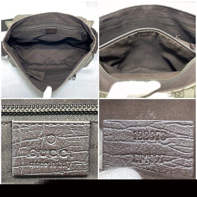 Gucci Shoulder Bag Beige Brown GG Supreme — view 8