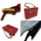 Prada Handbag Bn1670 Calf Rosso Red Gold Hardware Mini Bag Ribbon — view 5