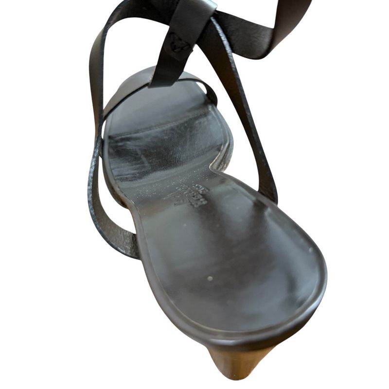 Hermes Leather Strap Sandals Size 36 1/2 Brown — view 9