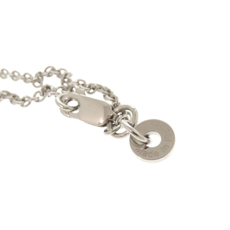 Hermes Col H Metal Leather Silver Gray Necklace Pendant 1333 — view 7