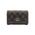 Gucci Ophidia GG Supreme Bifold Business Card Holder Leather Gray Case Silver