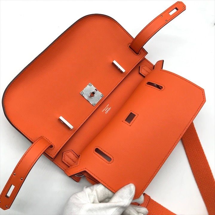 Hermes Items Jypsiere Mini Evercolor Orange Phardware Shoulder Bag — view 8