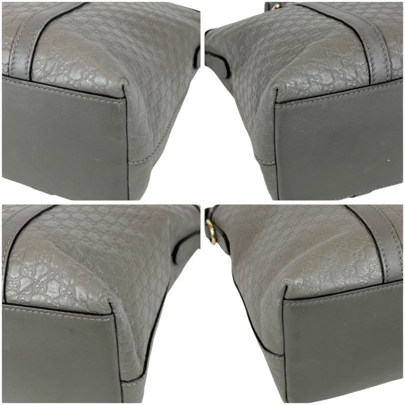 Gucci Micro Shimmer Leather Mini Tote Bag 2-Way Light Gray — view 6