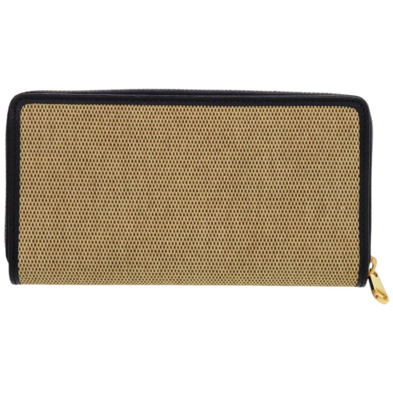 Gucci 1955 Horsebit 0416 Canvas Leather Beige Long Wallet 0392 — view 3
