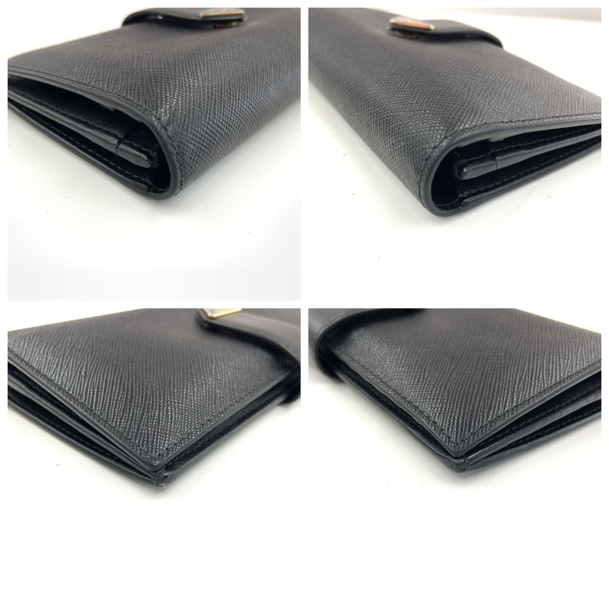 Prada Saffiano Triangle Logo Long Wallet 1 Mv025 Black — view 5