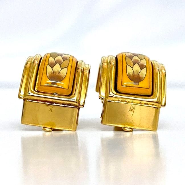 Hermes Earrings Gold GP Cloisonne — view 5