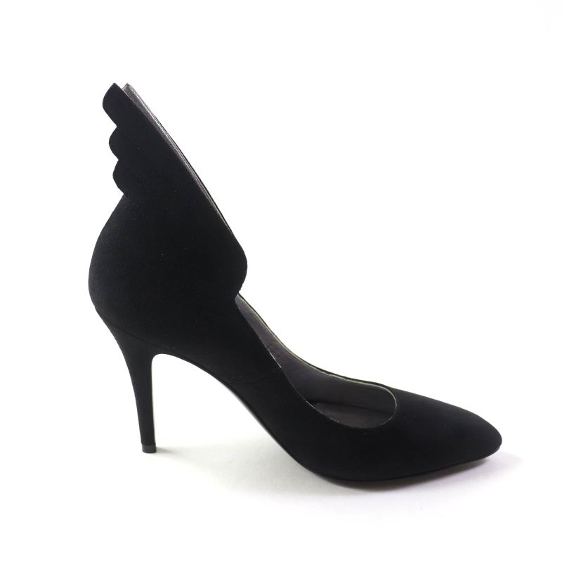 Hermes Vecteur Feather Motif Suede Leather Pumps Black 35 Storage With Bag — view 6