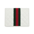 Gucci Sherry Line GG Quilted Compact Wallet White Leather Bifold — view 3