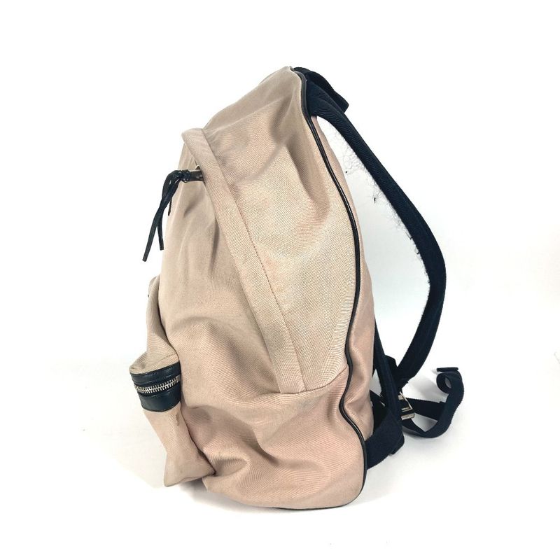 Saint Laurent Paris Backpack Logo Canvas Leather Pink Beige — view 3