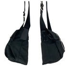 Prada Tessuto Triangle Logo Plate Black Silver Hardware Nylon Leather — view 4