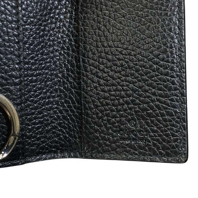 Gucci 6-Ring Key Case Hook Ring Small Leather Black — view 6