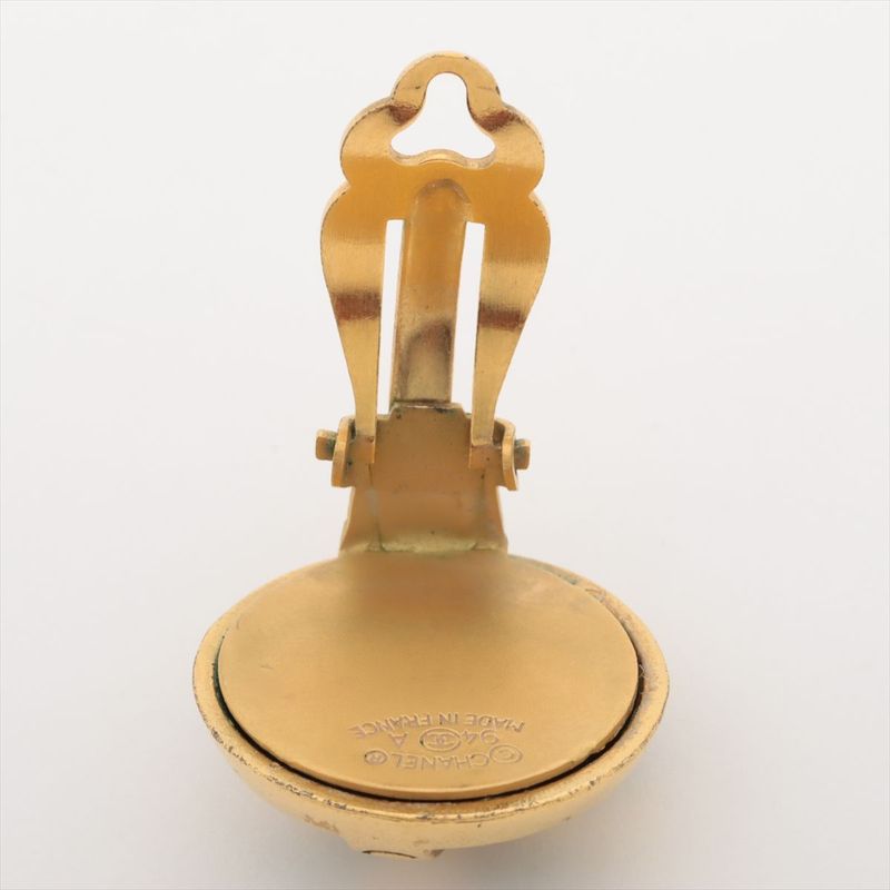 Chanel Logo Earrings 94 A GP Gold And Black — view 5