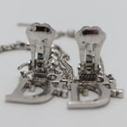 Christian Dior Earrings Logo Rhinestone Accessories With Bag H6928 — view 4
