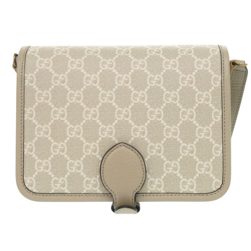 Gucci Interlocking G GG Supreme Canvas Beige Shoulder Bag 1188 — view 3