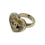 Chanel Ring Gold Black Coco Mark Heart Rhinestone — view 3