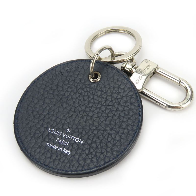 Louis Vuitton Key Holder Porte Cles Mp2082 Taurillon Initiative Leather Navy — view 2