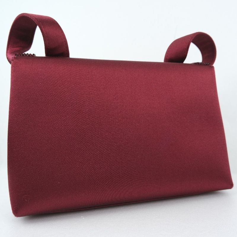 Chanel Party Bag Satin And Rhinestone Bordeaux Shoulder — view 3