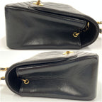 Chanel Quilted Diana Flap Lambskin Chain Shoulder Bag Black — view 5